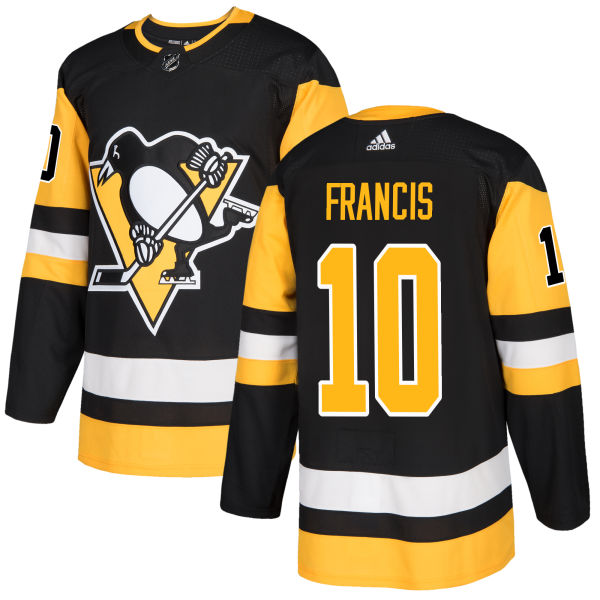 Adidas Men Pittsburgh Penguins #10 Ron Francis Black Home Authentic Stitched NHL Jersey